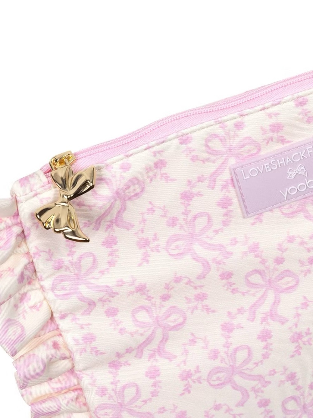 LoveShackFancy Pink Ruffled Accessory Pouch - Picture 5 of 5